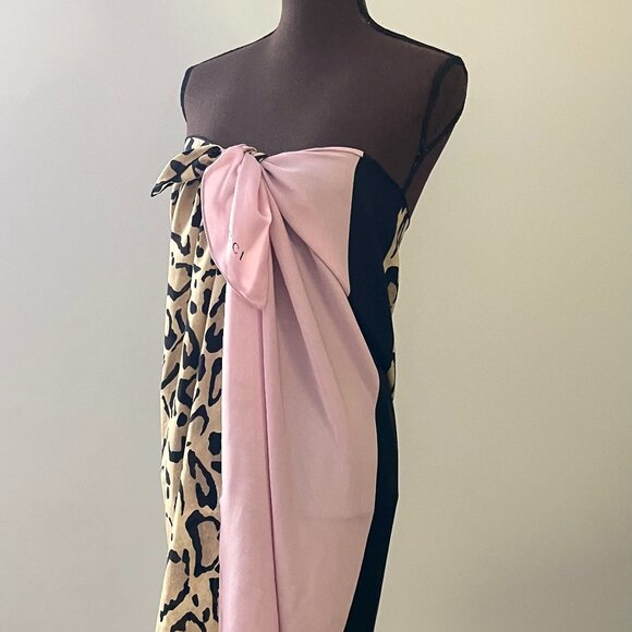 New Gucci Oversize Shawl Animal Print Pink Silk Wrap Scarf - Picture 6 of 16